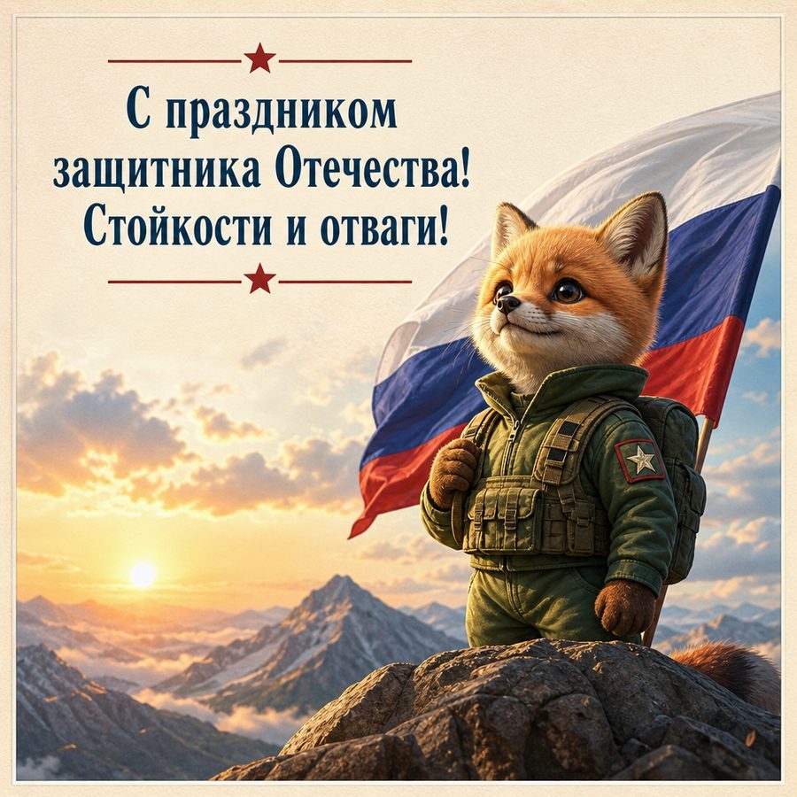 Открытка «23 февраля» от нейросети