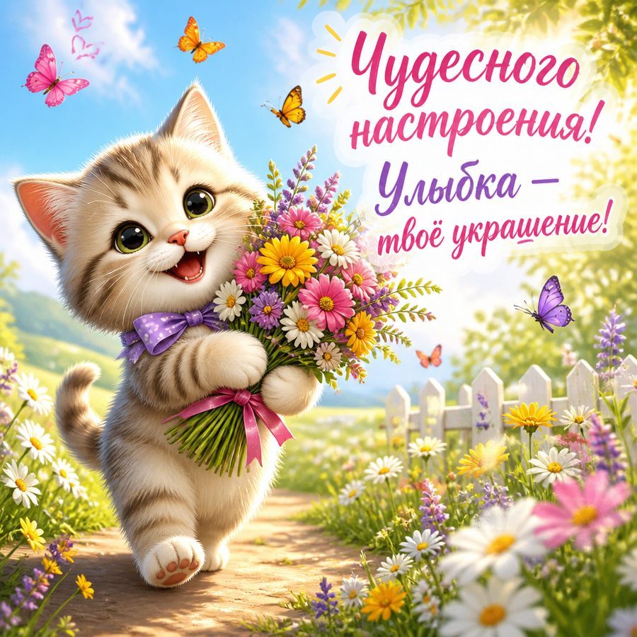 Открытка «Хорошего настроения» от нейросети
