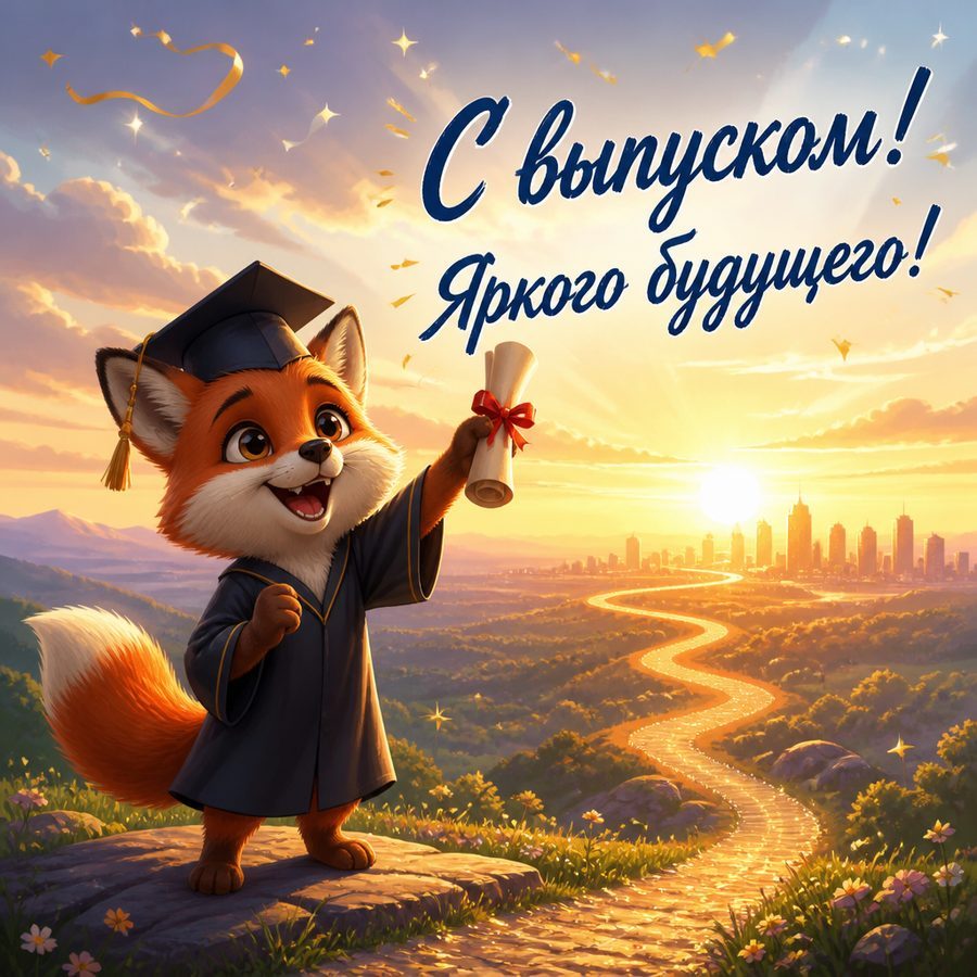 Открытка «Выпускной» от нейросети