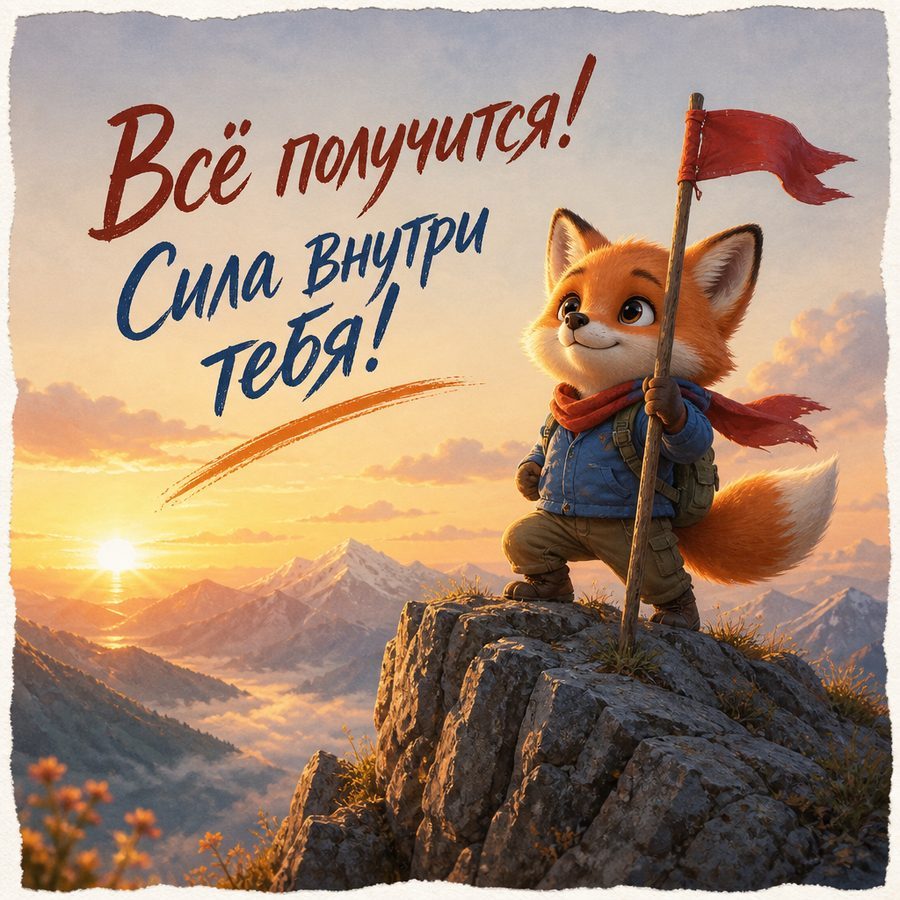 Открытка «Мотивация» от нейросети