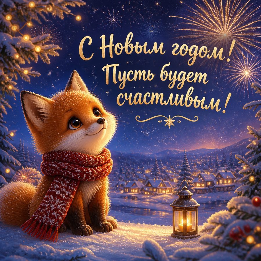 Открытка «Новый год» от нейросети
