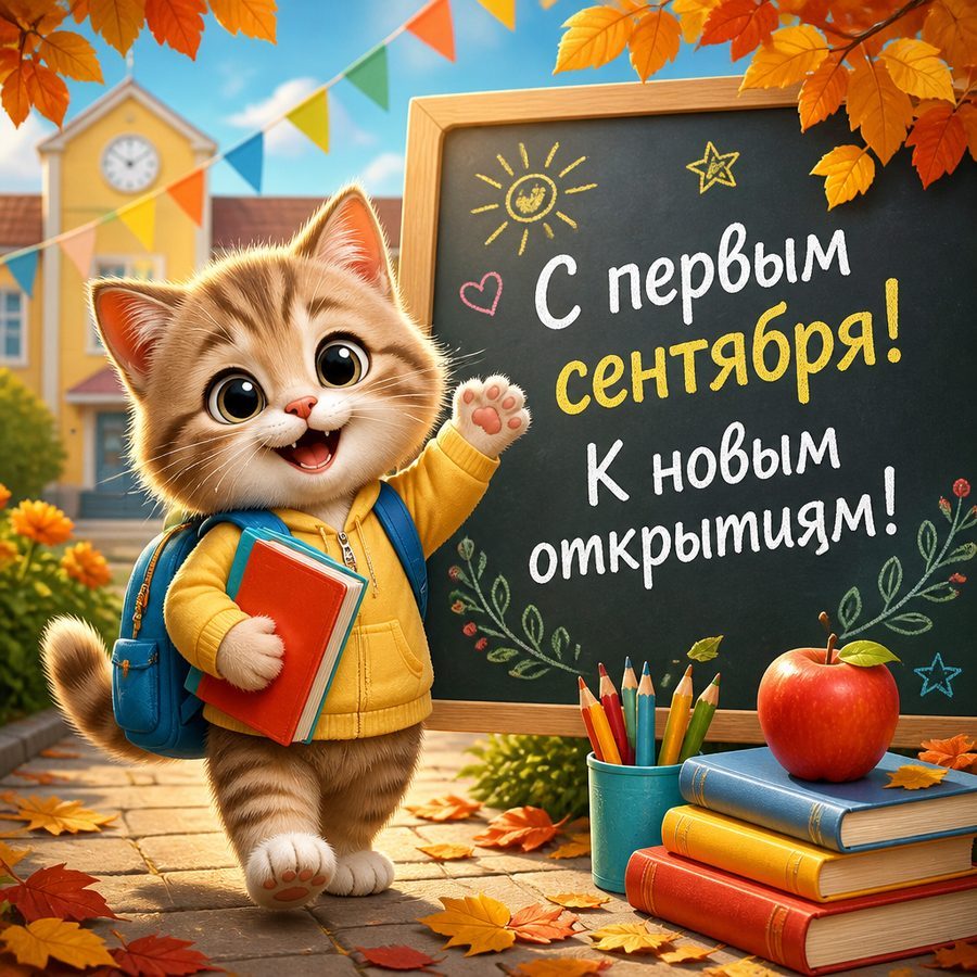 Открытка «1 сентября» от нейросети