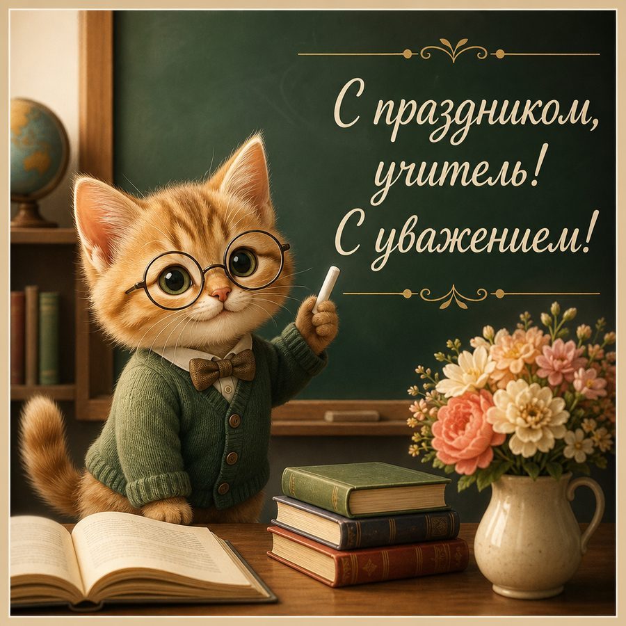 Открытка «День учителя» от нейросети